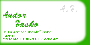 andor hasko business card